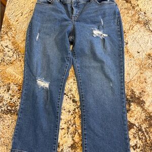 J20 Style & Co. Blue Distressed capri jeans size 10p